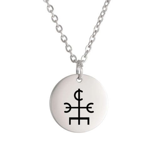 Dawapara Vintage Talisman Necklace Small Charm Odin Symbol Stainless Steel Pendants Necklace Good Luck Amulet