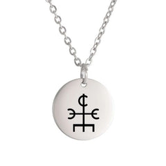 Dawapara Vintage Talisman Necklace Small Charm Odin Symbol Stainless Steel Pendants Necklace Good Luck Amulet