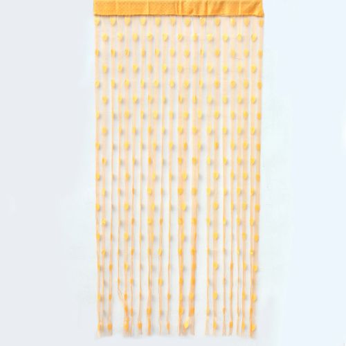 BIT.FLY Elegant Heart String Curtain - Modern 100x200cm Window Drape - Orange Yellow