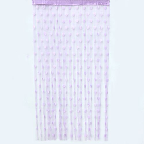 BIT.FLY Elegant Heart String Curtain - Modern 100x200cm Window Drape - Light Purple