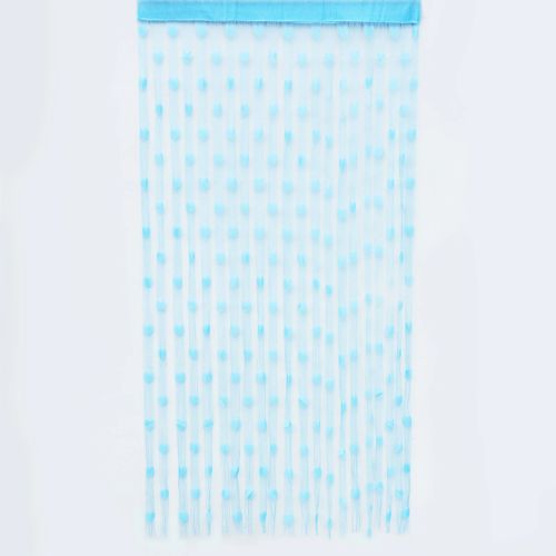 BIT.FLY Elegant Heart String Curtain - Modern 100x200cm Window Drape - Light Blue