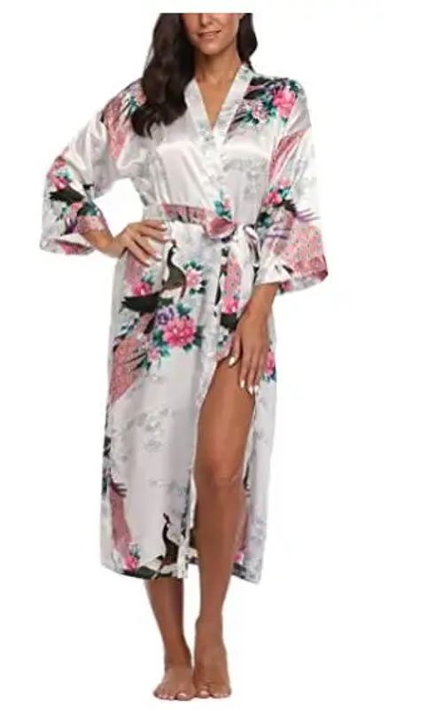 CINOLE Floral Print Kimono Bathrobe - Comfortable Summer Lounge Wear