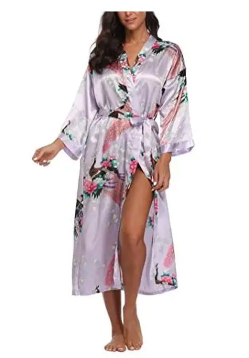 CINOLE Floral Print Kimono Bathrobe - Comfortable Summer Lounge Wear