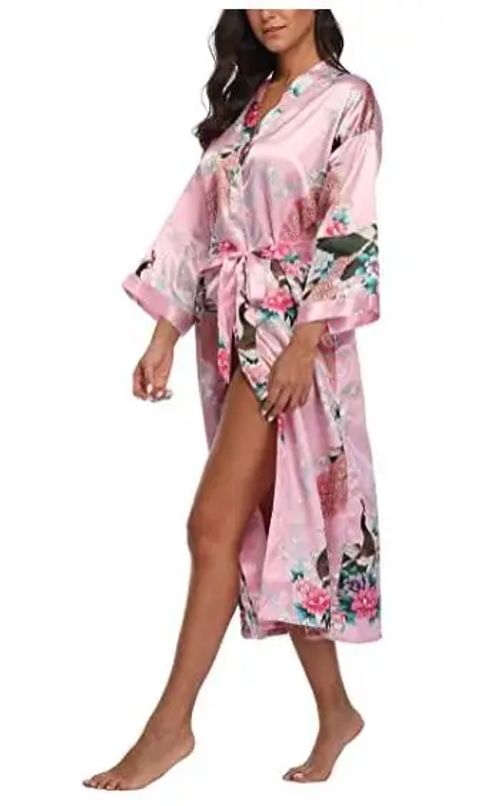 CINOLE Floral Print Kimono Bathrobe - Comfortable Summer Lounge Wear
