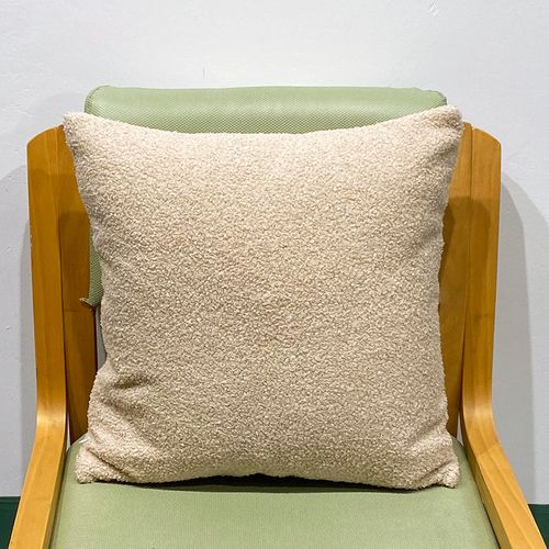CANIRICA Plush Faux Fur Cushion Cover - Cozy Nordic Home Decor 18x18 - Beige / 45x45cm