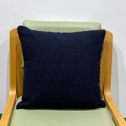 CANIRICA Plush Faux Fur Cushion Cover - Cozy Nordic Home Decor 18x18 - Navy Blue / 45x45cm
