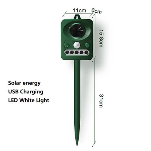 Ultrasonic Animal Repellent - Eco-Friendly Motion Sensor Pest Control Device - Solar repellent