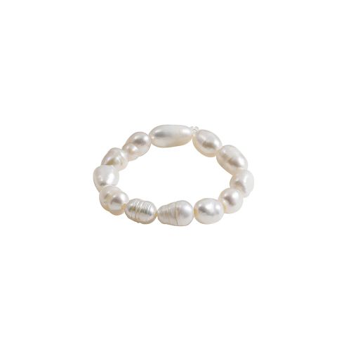 Elegant Natural Freshwater Pearl Rings for Women Minimalist Multi Beaded Elastic Finger Rings Fashion Jewelry Gifts