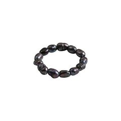 Elegant Natural Freshwater Pearl Rings for Women Minimalist Multi Beaded Elastic Finger Rings Fashion Jewelry Gifts