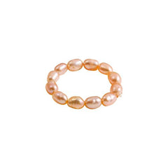 Elegant Natural Freshwater Pearl Rings for Women Minimalist Multi Beaded Elastic Finger Rings Fashion Jewelry Gifts