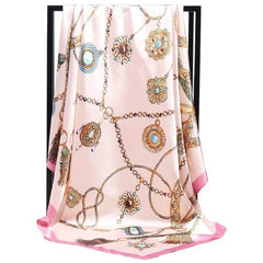 MENGLINXI Fashion Scarf - Stylish & Multifunctional 90cm Imitated Silk Scarf