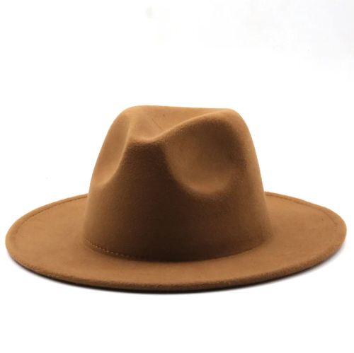 Jiangxihuitian Wide Brim Fedora Hat - Stylish Wool Felt for All Seasons
