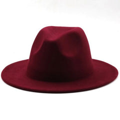 Jiangxihuitian Wide Brim Fedora Hat - Stylish Wool Felt for All Seasons