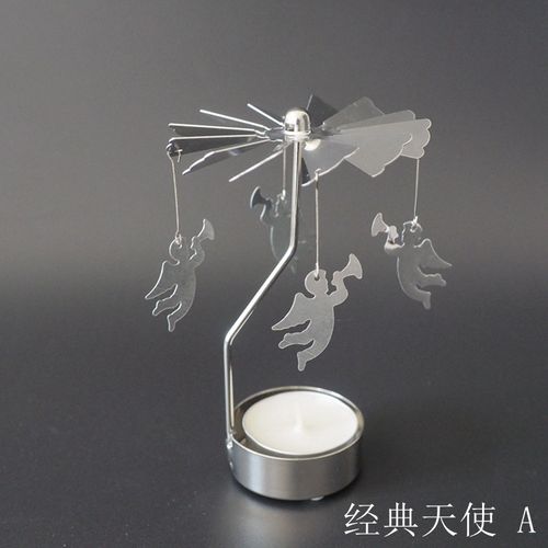 Elegant Spinning Metal Candle Holder for Home Decor - Christmas Delight - angel