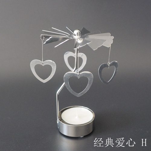 Elegant Spinning Metal Candle Holder for Home Decor - Christmas Delight