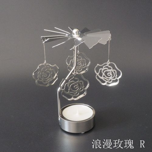 Elegant Spinning Metal Candle Holder for Home Decor - Christmas Delight