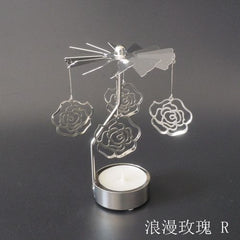 Elegant Spinning Metal Candle Holder for Home Decor - Christmas Delight