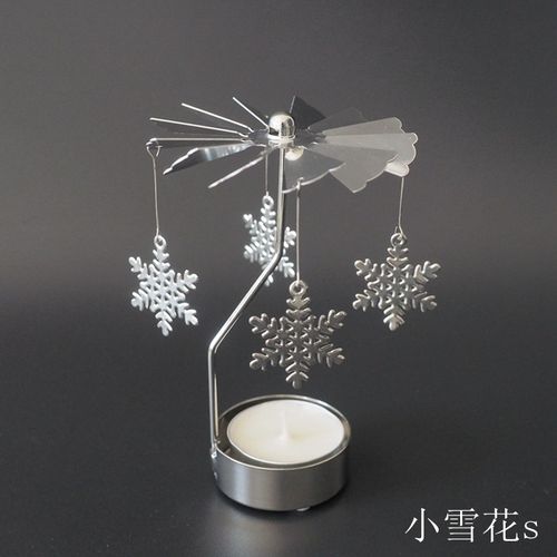 Elegant Spinning Metal Candle Holder for Home Decor - Christmas Delight - snowflake