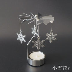 Elegant Spinning Metal Candle Holder for Home Decor - Christmas Delight