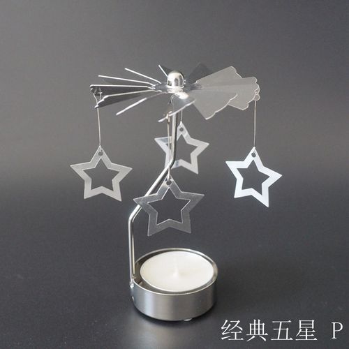 Elegant Spinning Metal Candle Holder for Home Decor - Christmas Delight