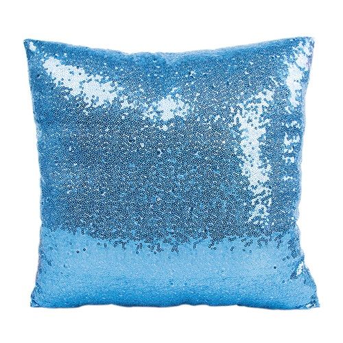 BIT.FLY Eco-Friendly Glitter Sequin Pillowcase 40x40cm for Home Decor - Blue