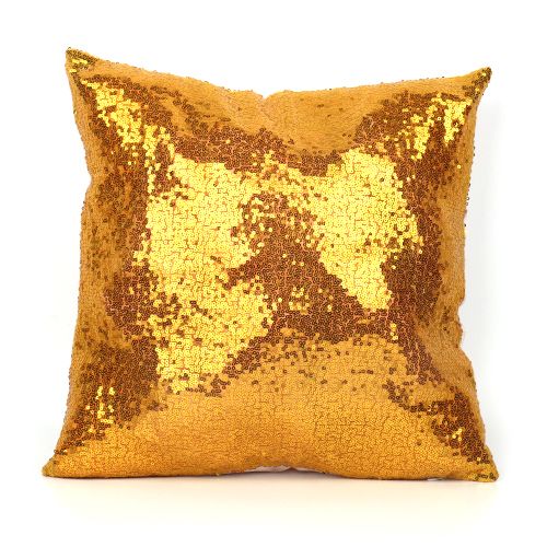 BIT.FLY Eco-Friendly Glitter Sequin Pillowcase 40x40cm for Home Decor - Gold