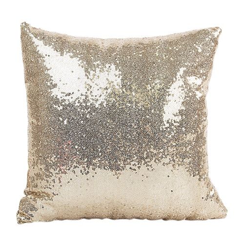 BIT.FLY Eco-Friendly Glitter Sequin Pillowcase 40x40cm for Home Decor - Champagne