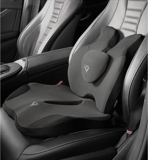 Memory Foam Seat & Back Cushion - Comfortable Support for All-Day Relief - Light Grey