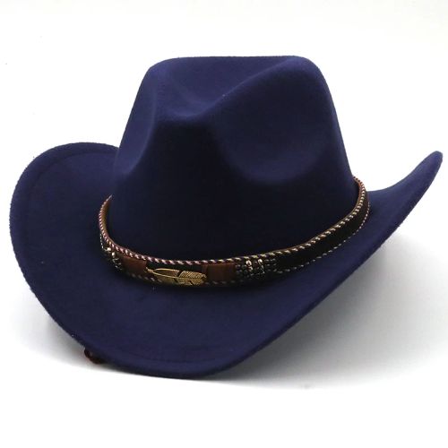 JIANGXIHUITIAN Wide Brim Fedora Hat for All Seasons Stylish Comfort - Navy