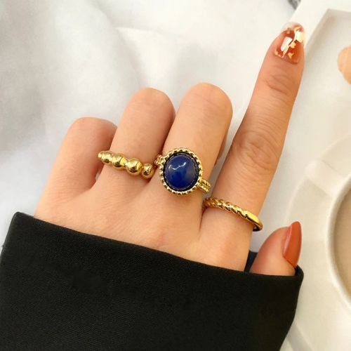 KISS WIFE Punk Golden Portrait Coin Chain Geometric Rings Set NEW Fashion Open Rings For Women 2021Trend Jewelry Gifts