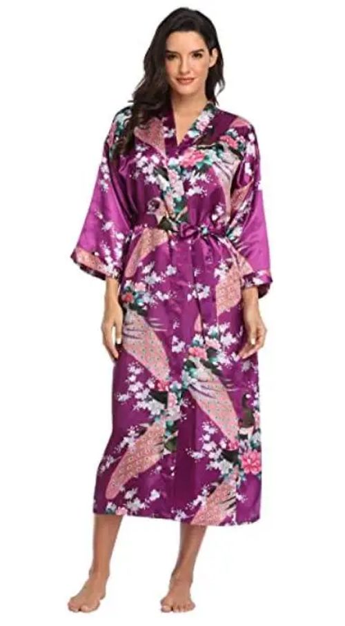 YEGDBDU Satin Kimono Robe - Elegant Summer Sleepwear for Special Occasions