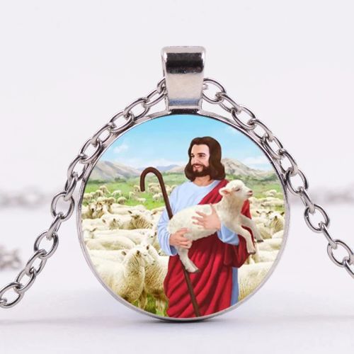 FIMAODZ Mormons Necklace Mormon Church LDS Symbol Jesus Glass Picture Handmade Necklace for Men Women Jewelry - D