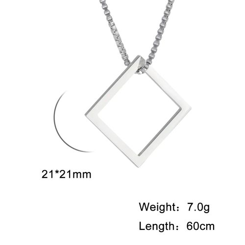 Unift Black Triangle Necklace For Men Minimal Geometry Pendant Stainless Steel Necklace Grunge Punk Male Jewelry
