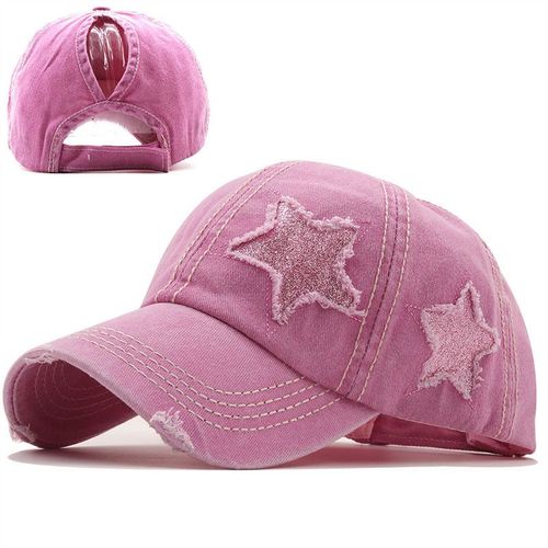 Casual Washed Cap - Adjustable Sun Protection Baseball Hat - Pink / 55-60cm Adjustable