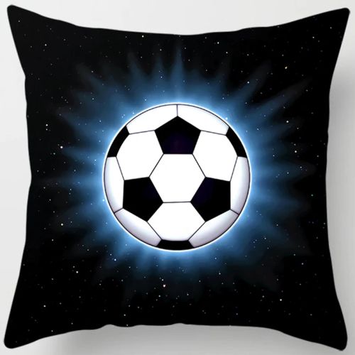 Modern Football Pattern Cushion Cover - 100% Polyester - 18 Inch