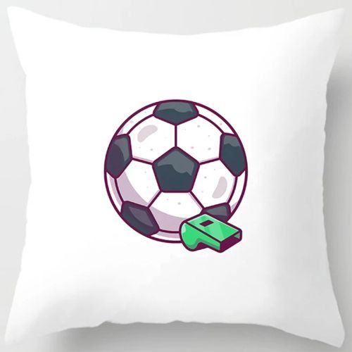 Modern Football Pattern Cushion Cover - 100% Polyester - 18 Inch - 4