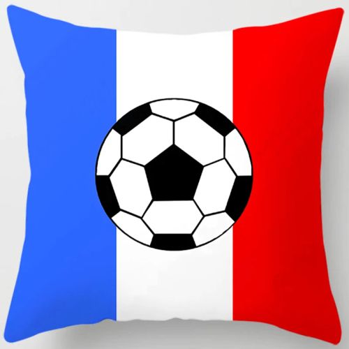 Modern Football Pattern Cushion Cover - 100% Polyester - 18 Inch