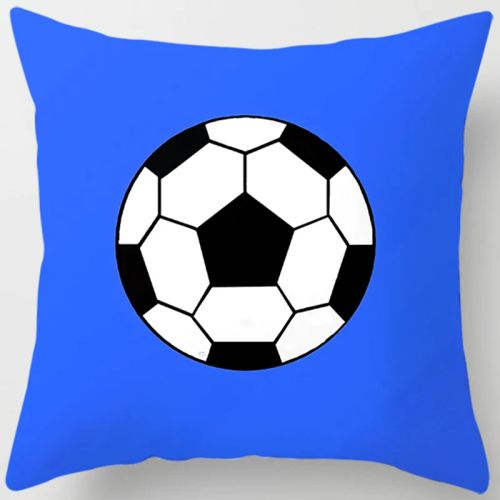 Modern Football Pattern Cushion Cover - 100% Polyester - 18 Inch - 7