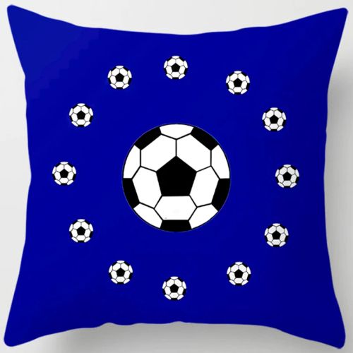 Modern Football Pattern Cushion Cover - 100% Polyester - 18 Inch - 8