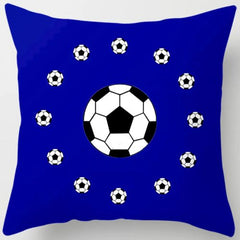 Modern Football Pattern Cushion Cover - 100% Polyester - 18 Inch