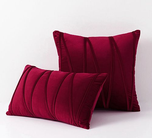 Inyahome Velvet Throw Pillow Cover - Luxurious Protection & Decoration - 5 winered / 30x50cm 1pcs cover