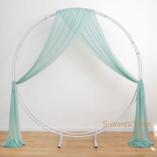 SUMMERTREE Knitted Chiffon Drapes - Elegant Window Treatment for Home & Events - 1 Greyish Green