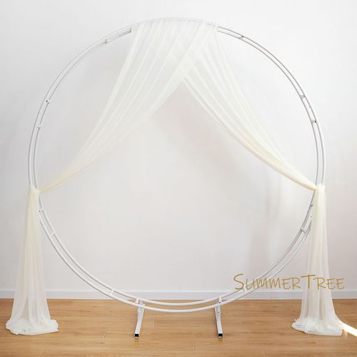 SUMMERTREE Knitted Chiffon Drapes - Elegant Window Treatment for Home & Events - 1 Panel Ivory