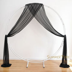 SUMMERTREE Knitted Chiffon Drapes - Elegant Window Treatment for Home & Events