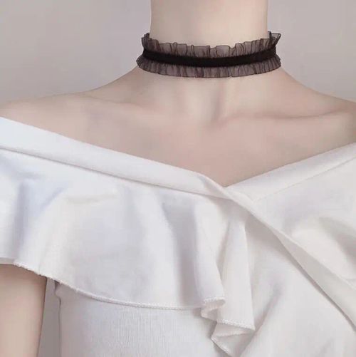 New Lace Collar Black White Necklace 2021 Black White Clavicle Choker INS Style Short Necklace for Women Jewelry
