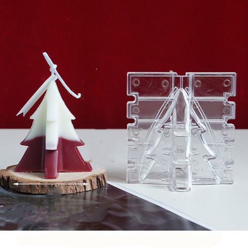 Acrylic Candle Mold for 3D Christmas Tree & Elk - DIY Decoration Supplies - 9.5x11.5cm