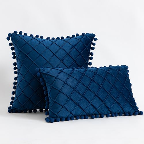 InyaHome Plush Cushion Cover - Soft Polyester Fabric for Stylish Comfort - Lin-dark blue / 30x50cm cover 1pcs