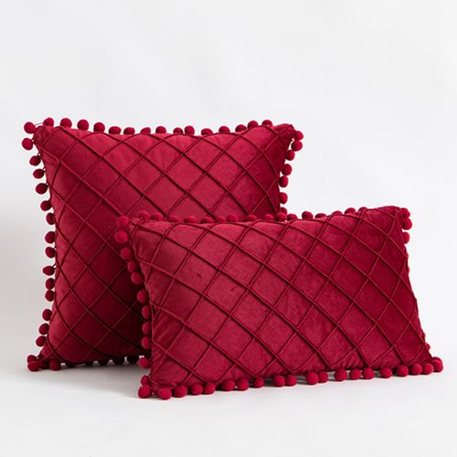 InyaHome Plush Cushion Cover - Soft Polyester Fabric for Stylish Comfort - Lin-Winered / 45x45cm cover 1pcs