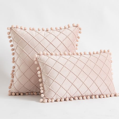 InyaHome Plush Cushion Cover - Soft Polyester Fabric for Stylish Comfort - Lin-pink / 45x45cm cover 1pcs