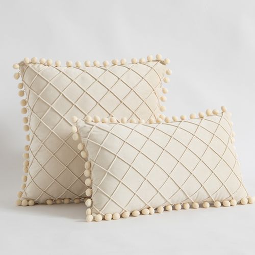 InyaHome Plush Cushion Cover - Soft Polyester Fabric for Stylish Comfort - Lin-beige / 30x50cm cover 1pcs